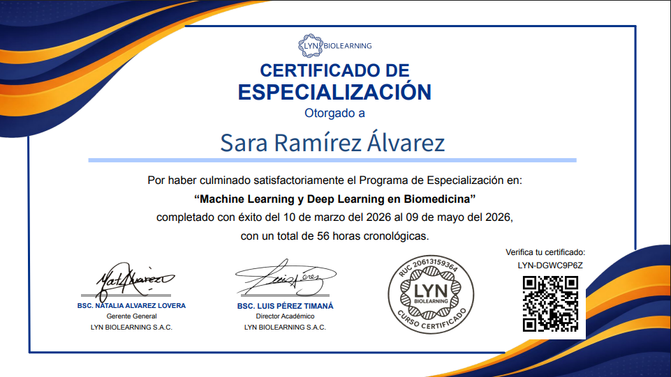 Certificado de Sara Ramirez Alvarez